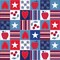 Fabric P & B Textiles Multi Patriotic Patchwork Patriotic Minis by the Quarter Yard PMIN6051-MU